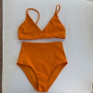 Left on Friday Swimwear - Sunday Top and Hi Tide Bottom - Marigold Orange